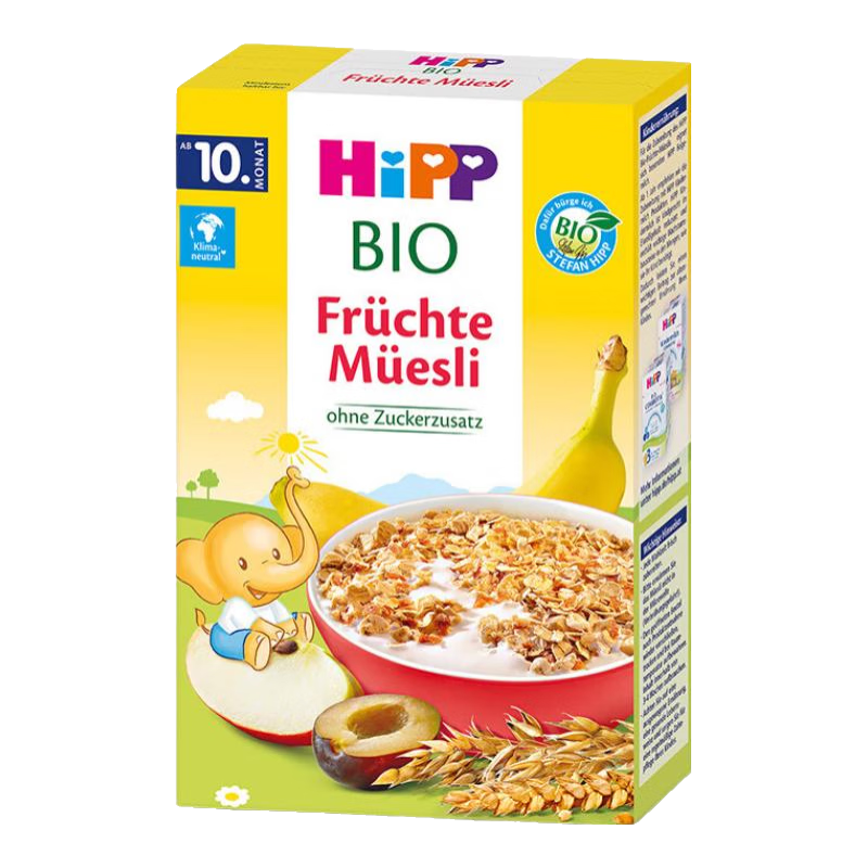 喜寶（HiPP）原裝進口有機谷物嬰幼兒輔食(5-36月+)寶寶輔食米粉米糊多種口味 水果什錦麥片 200g*1盒 10月+