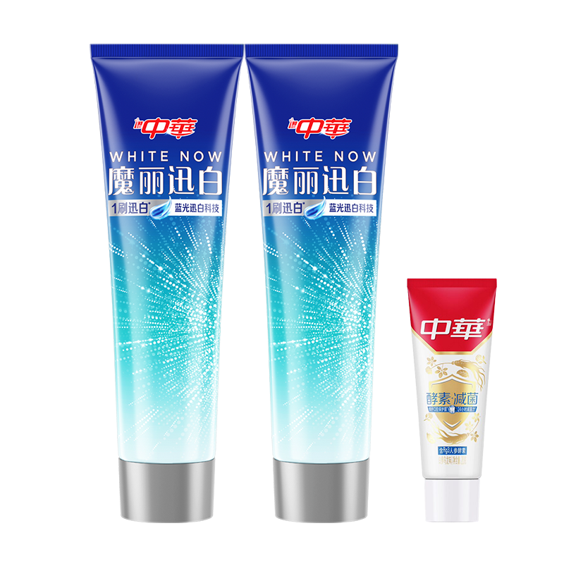 中华魔丽迅白酷爽薄荷牙膏360g（170gx2+20g ） 限时送家政