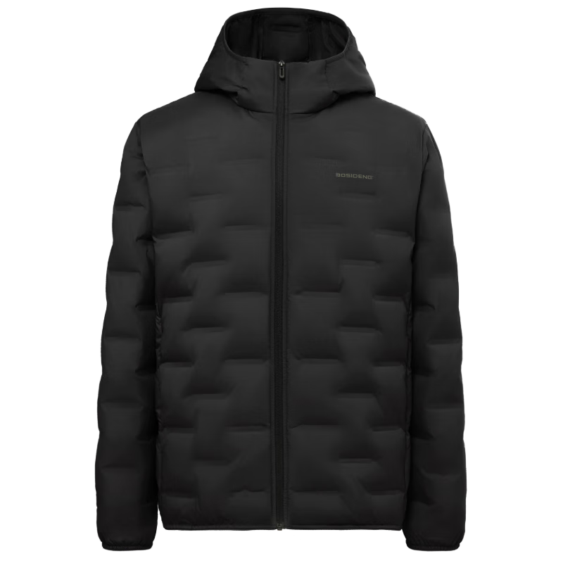 波司登（BOSIDENG）25年新款90鹅绒轻薄羽绒服男短款无缝胶囊连帽保暖外套B250131035 黑色8056-经典极简风 S 170/92A 体重约120-130斤