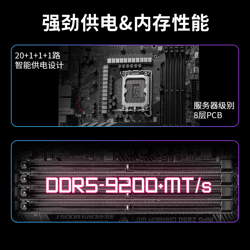 微星 MPG Z890 CARBON WIFI暗黑 图 4