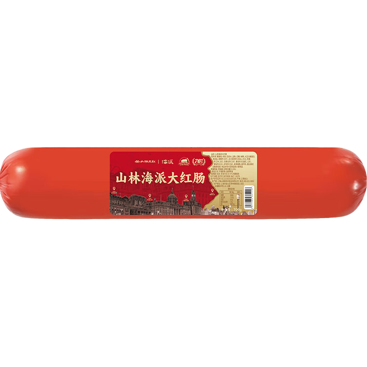 山林大红上海特色海派大红肠700g 火腿肠早餐风味肉肠即食香肠 源头直发