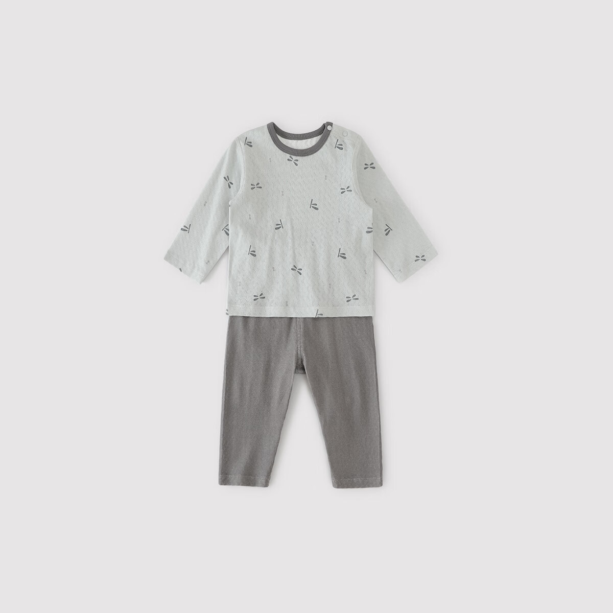 巴厘小猪宝宝家居服夏季长袖薄款空调服儿童睡衣男童纯服女童内衣套装 蜓蜓玉立 80