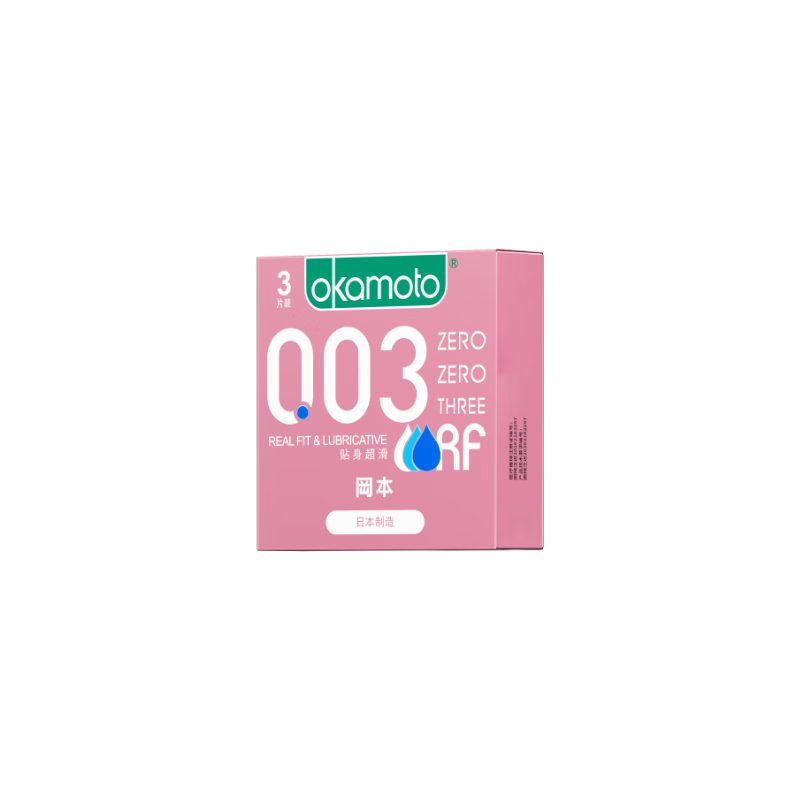 岡本（OKAMOTO）避孕套安全套003粉金3片 男女用超薄套套成人用品情趣計生進口