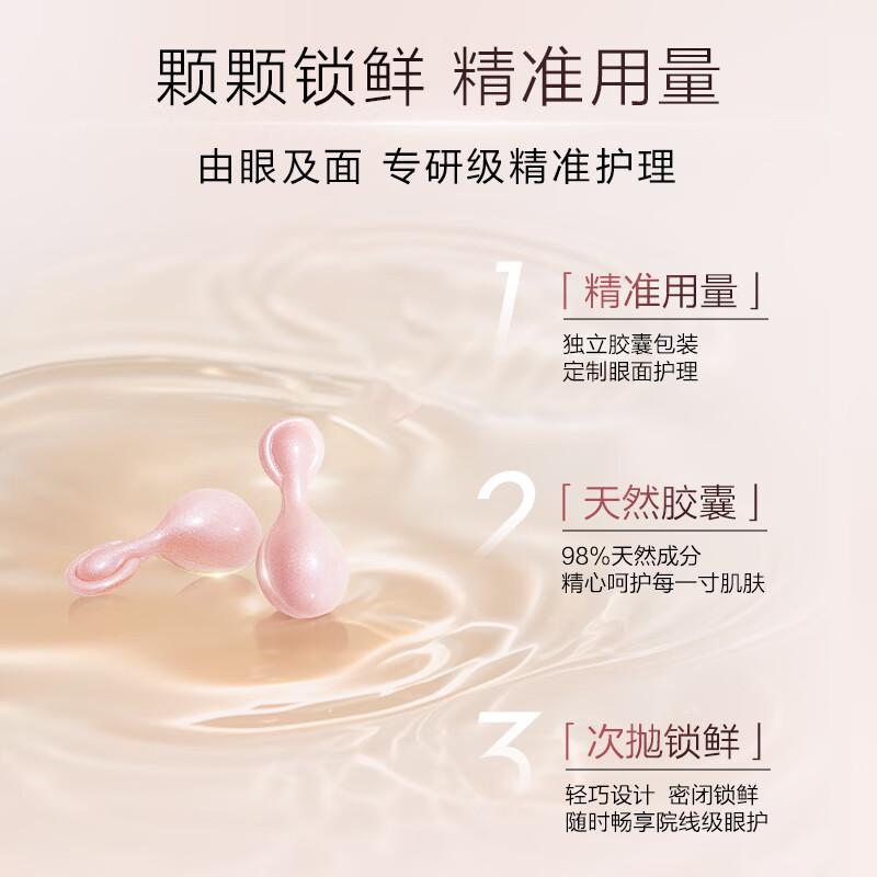 奥伦纳素胜肽紧塑抗皱修护眼部精华油保湿眼油送女友礼物 眼油56颗（主赠合计151颗）
