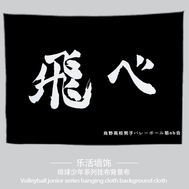 排球少年動(dòng)漫掛布背景布房間宿舍改造裝飾布床邊墻掛房間裝飾布簾 PQ01 60x90cm