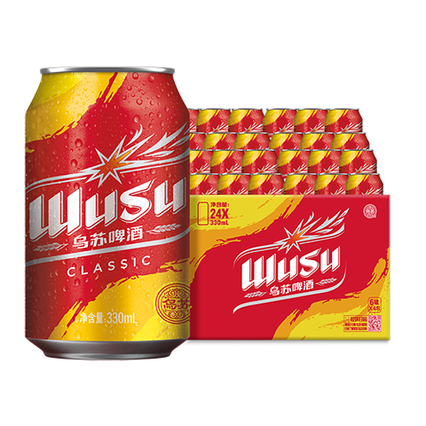 乌苏啤酒经典乌苏新疆烈性啤酒330ml 大乌苏 经典乌苏 330mL 24罐 整箱装