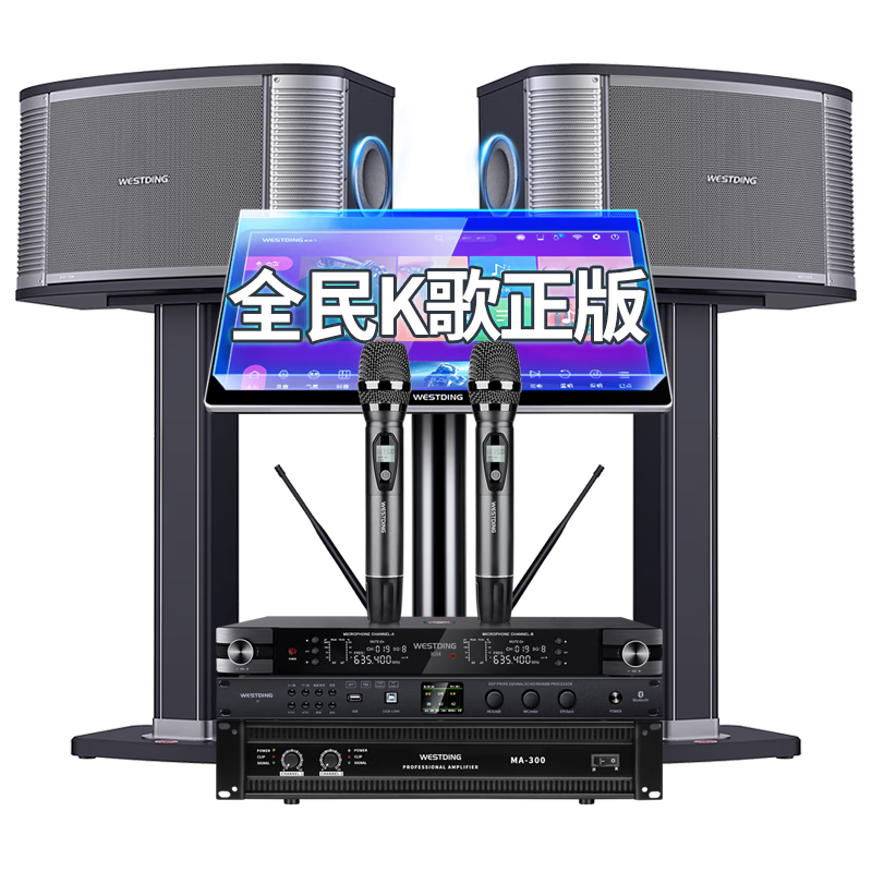 威斯汀家庭ktv音響套裝唱歌全套設(shè)備卡拉OK點歌機(jī)一體機(jī)家庭影院天籟專業(yè)12吋四分頻全球十大音響品牌 【2.0豪華版】雙12吋四分頻（升級F8S效果器）