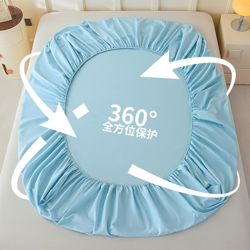 匹鲁床笠A类全棉刺绣床笠 暮色灰 150*200cm（单床笠）