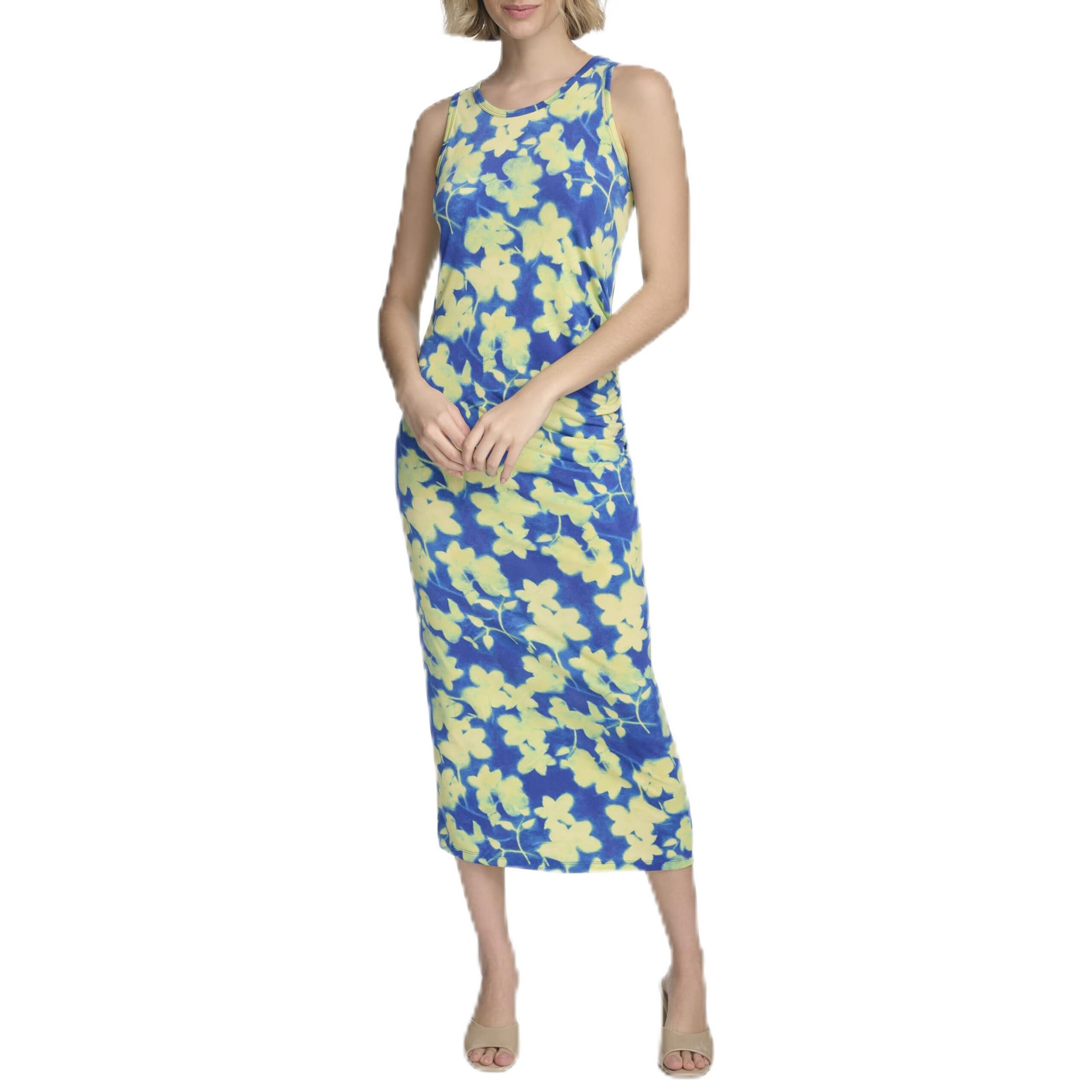 calvin klein 女式无袖印花连衣裙 现代简约 舒适透气 长款 专业通勤