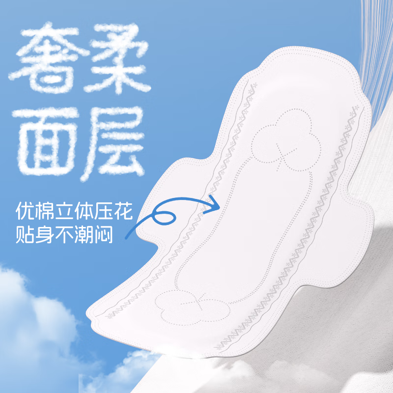 纳可 NK.云感棉医护级卫生巾日用245mm超薄款透气姨妈巾无荧光剂无甲醛 【云感棉 日用】245mm*8片*4包