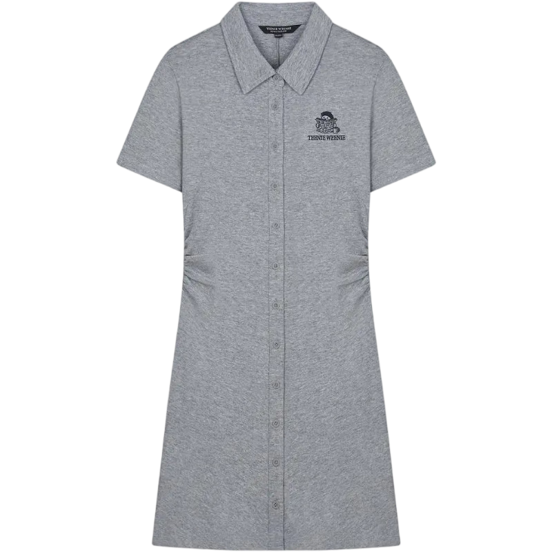 Teenie Weenie小熊女裝連衣裙2025春季新款簡約休閑時(shí)尚刺繡女短裙 灰色 L