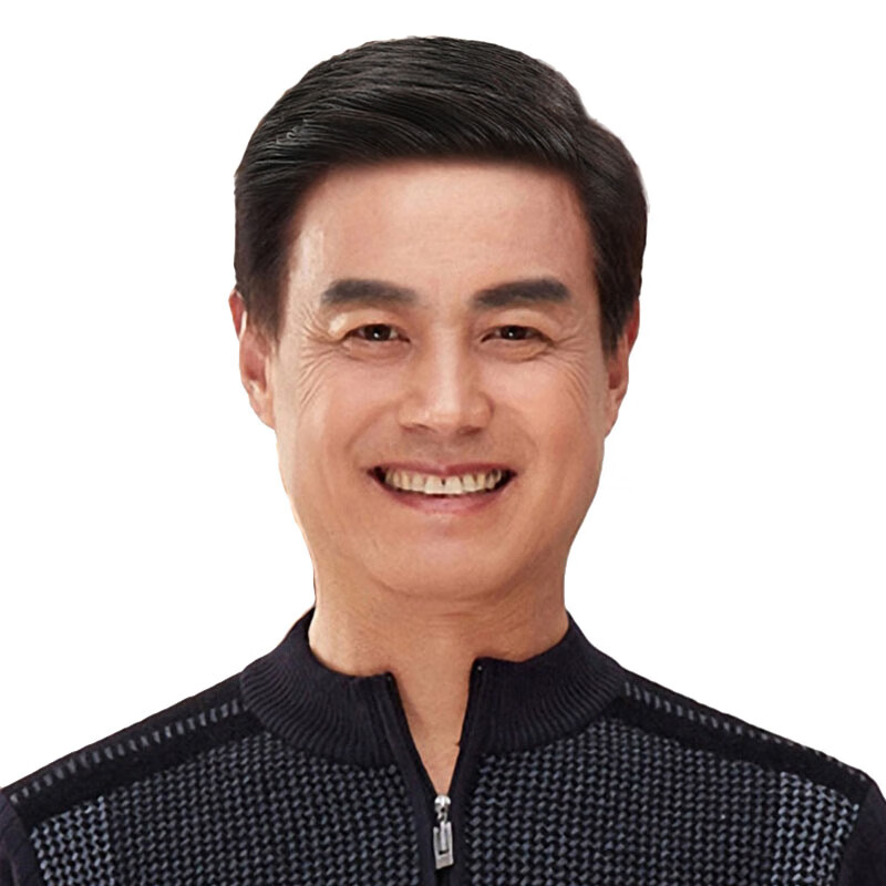 艾絲菲（acefair）中年男士真發(fā)假發(fā)短發(fā)中老年假發(fā)男爸爸帥氣發(fā)型真人發(fā)絲假發(fā)頭套 自然黑（手織頂心）-均碼 短發(fā)