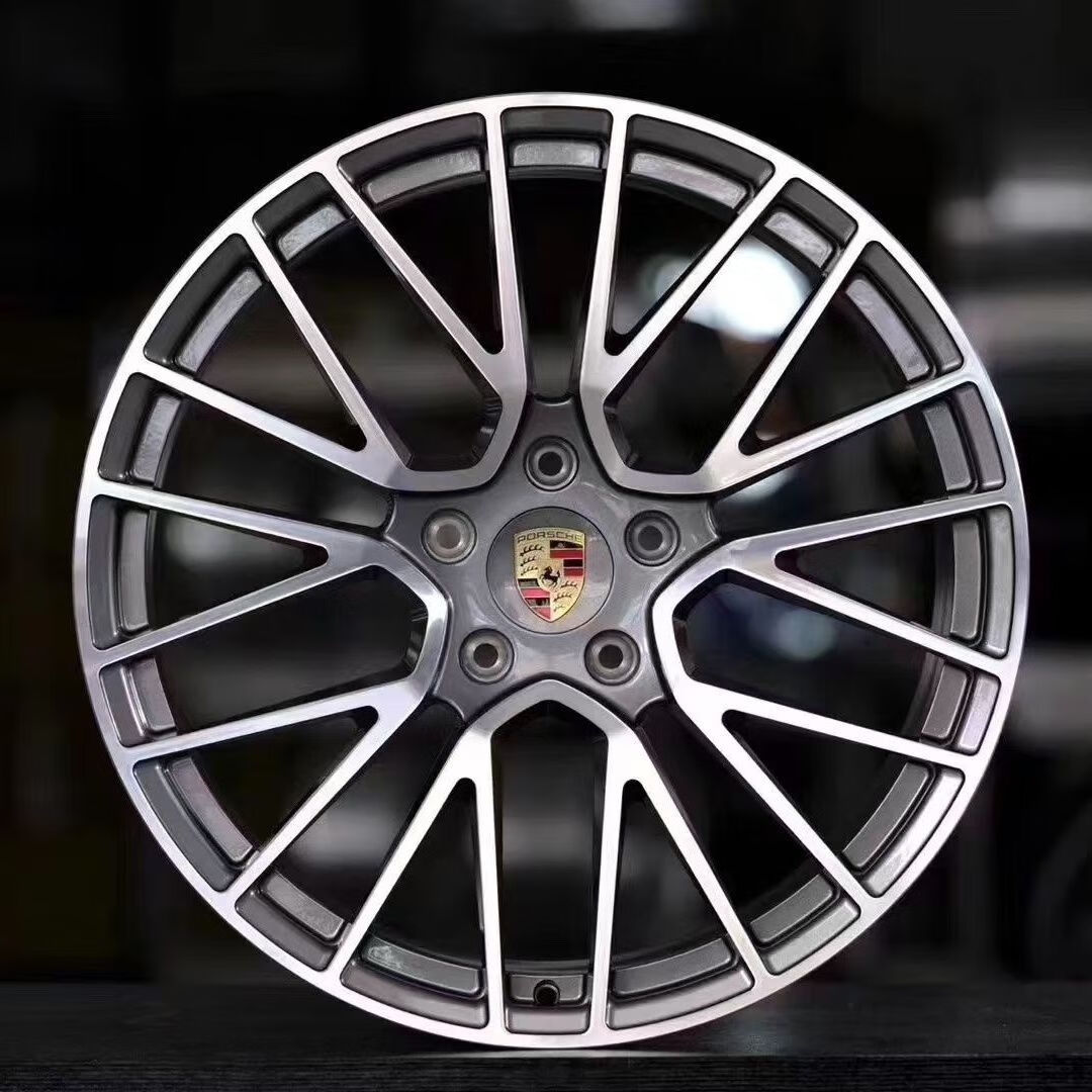 肇速保时捷卡宴锻造轮毂保时捷轮毂适合新款老款升级经典 枪灰色拉丝