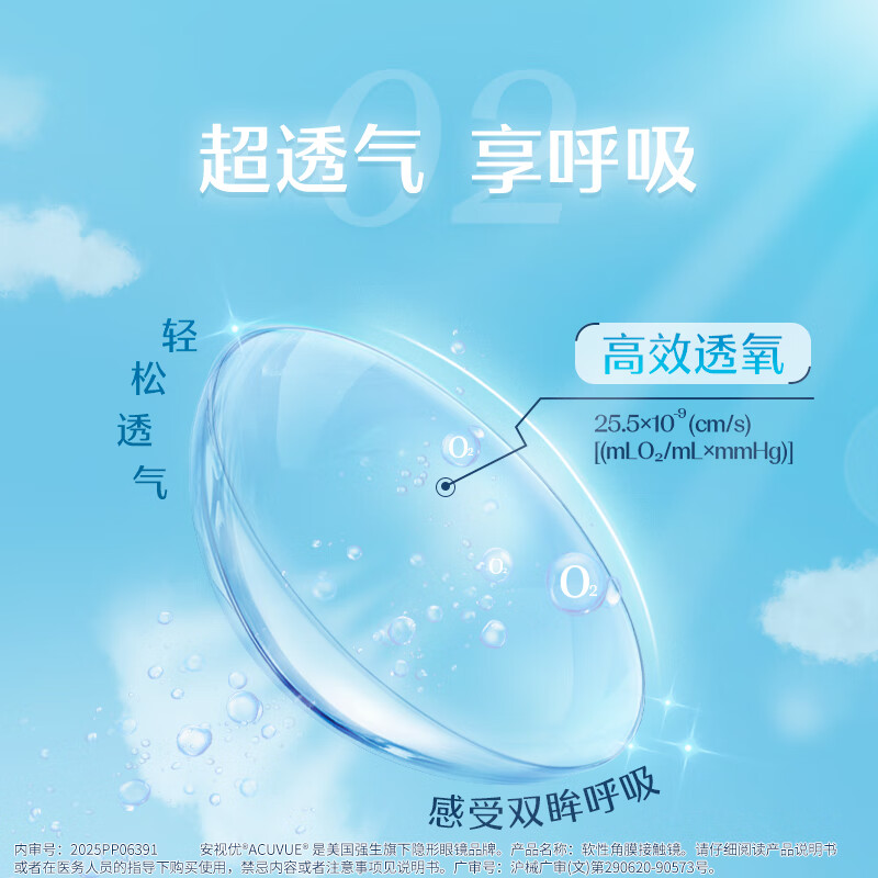 强生安视优隐形眼镜舒日日抛30片透明保湿水润水凝胶七夕情人节礼物 舒日30片装 450度