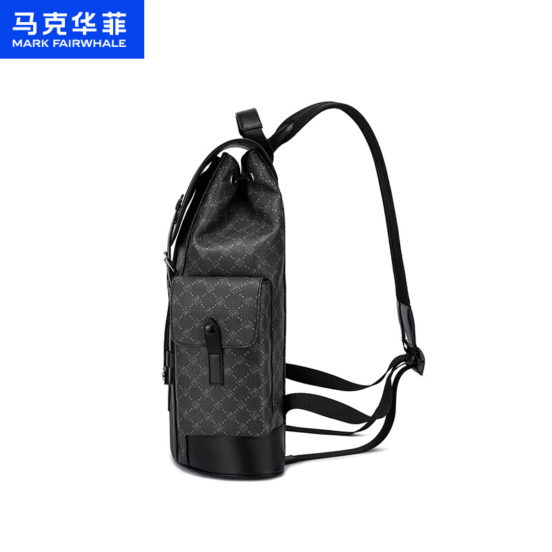 马克华菲新款背包男士商务双肩包潮流大容量电脑包旅行包学生书包 铅灰【礼品袋|顺丰快递】