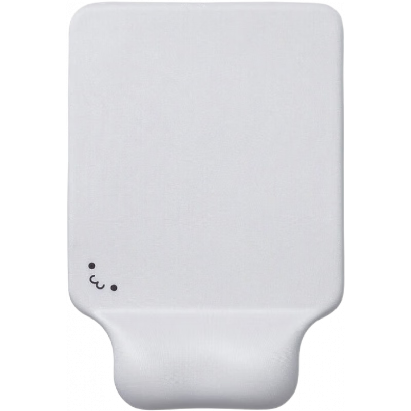 宜麗客（ELECOM） 護腕鼠標墊 防鼠標手 手腕墊辦公商務家用小號男女 限量笑臉 白色