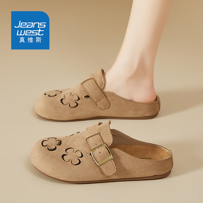 ���ڲ�������ά˹��Jeanswest������ЬŮ���Ű�ͷ����ЬŮ�⴩�ļ�2025�¿�һ�ŵ�����Ь ���� 38