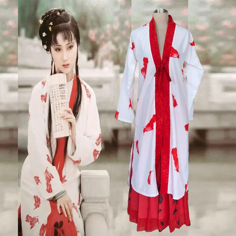 银昕红楼梦服装小戏骨红楼梦同款儿童古装贾宝玉林黛玉角色扮演话剧服 87版林黛玉（+六样配饰） 160 成人也可穿