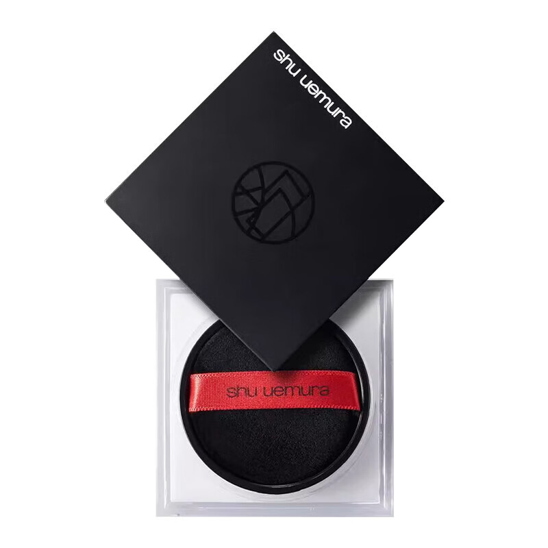 植村秀（shu uemura）羽紗定妝持妝蜜粉散粉15g 透明色 小黑磚持久鎖妝 生日禮物 透明色 15g