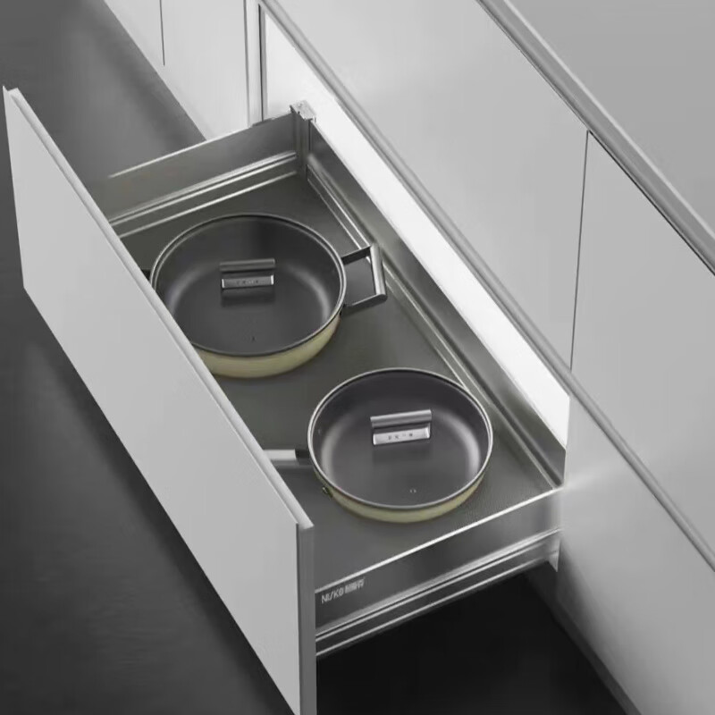 耐斯克魔晶极薄铝碗碟篮厨房橱柜拉篮双层置物架抽屉式收纳拉篮 900柜体（碗篮+平篮）