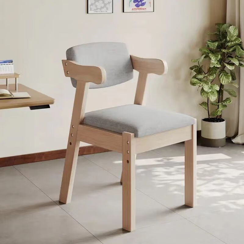 LISM创意家居木家用现代简约餐厅靠背学习其他日杂小件 白胚无漆款 2把
