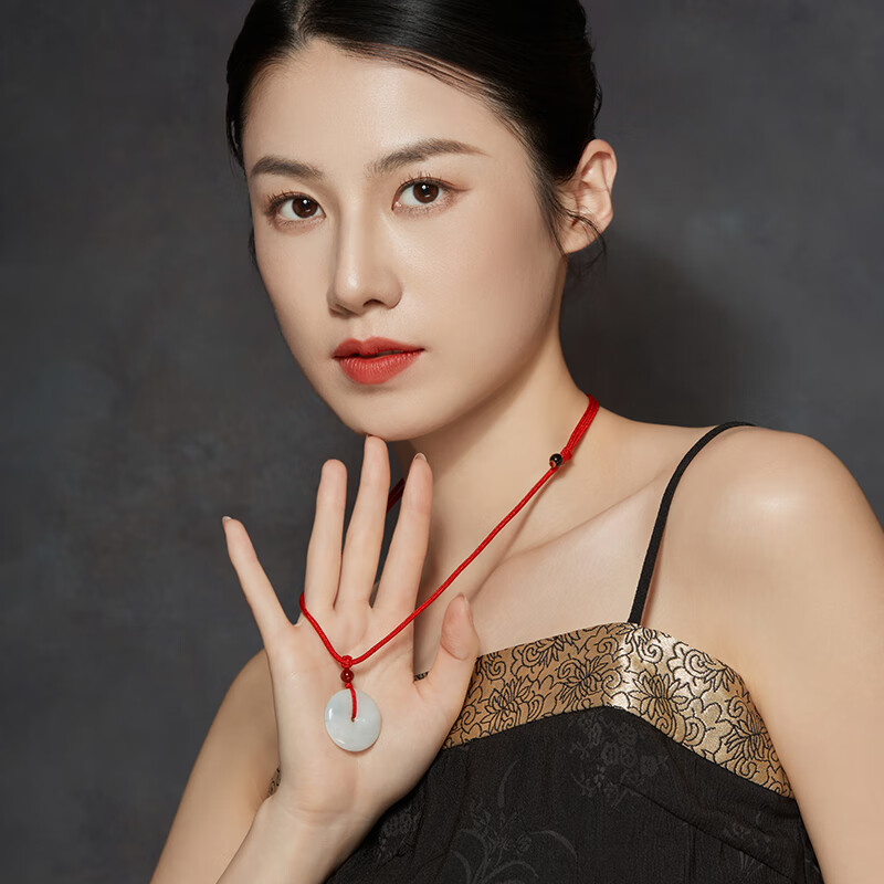 老庙翡翠吊坠糯种平安扣缅甸玉石玉坠项链男女款节日礼物 平安扣吊坠