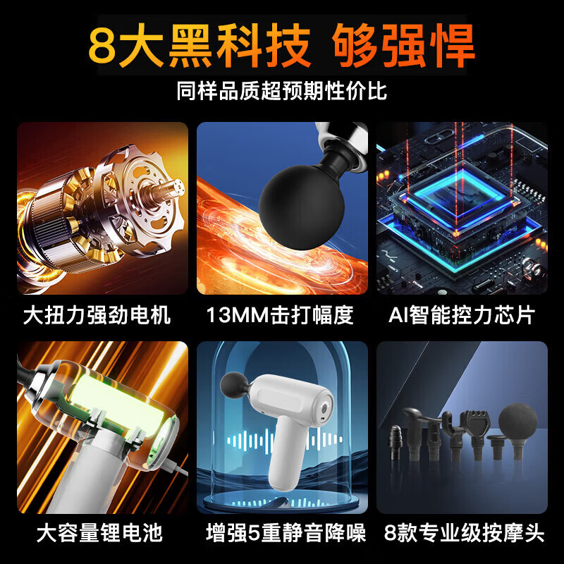 猴太太颈部椎按摩器仪腰部按摩枕脖子全身颈部颈肩理 筋膜枪父亲节礼物实用送爸爸母亲妈妈长辈高档疗仪 【倍呵联名】mini款六档调节+健身运动按摩棒锤 生日礼物女生母亲妈妈爸爸父亲男士女士老人高档礼品