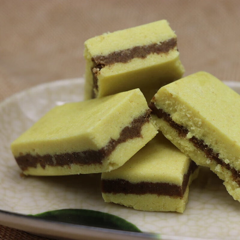 虎钢馋云南特产昭通绿豆糕500克 黑芝麻糕传统糕点 小吃零食点心 绿豆