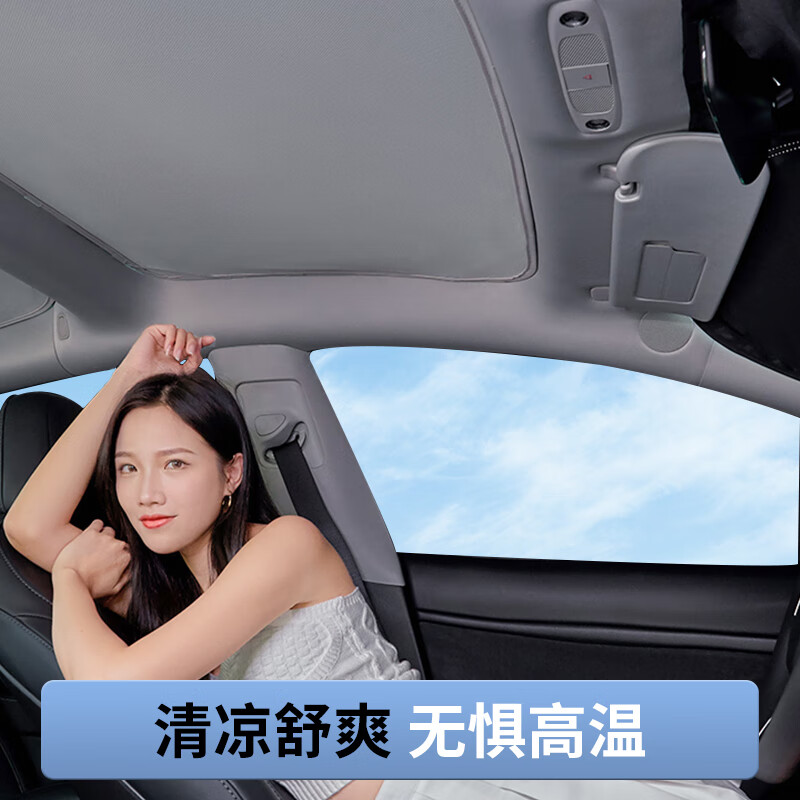 鑫卡威适用星途星纪元ES专用天窗遮阳帘防晒隔热板车顶棚全景天幕遮光挡 黑色【冰晶帘*分体款】卡扣安装-不塌陷-高效隔热 24-25款星途/星纪元ES专用