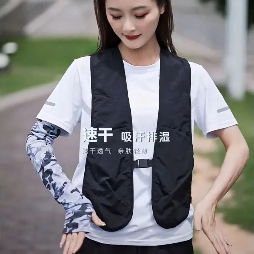 马甲新款夏季男女同款口袋薄款潮牌户外休闲机能坎肩工装背心外套 黑色 3XL 180-200斤 京东折扣/优惠券