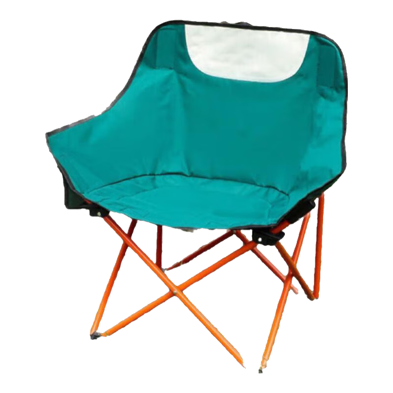 木丁丁 戶外折疊椅 月亮椅露營旅行便攜小凳子釣魚懶人椅折疊沙灘寫生椅 【果綠色 升級加棉款】