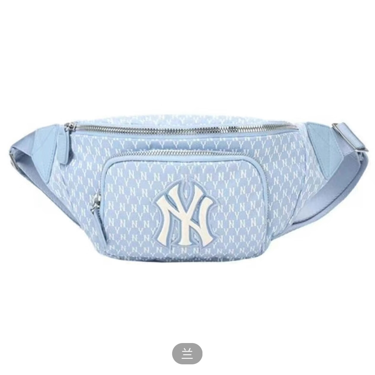 ny腰包新款洋基队ny老花满印胸包休闲男女运动单肩斜挎包潮牌 天蓝色