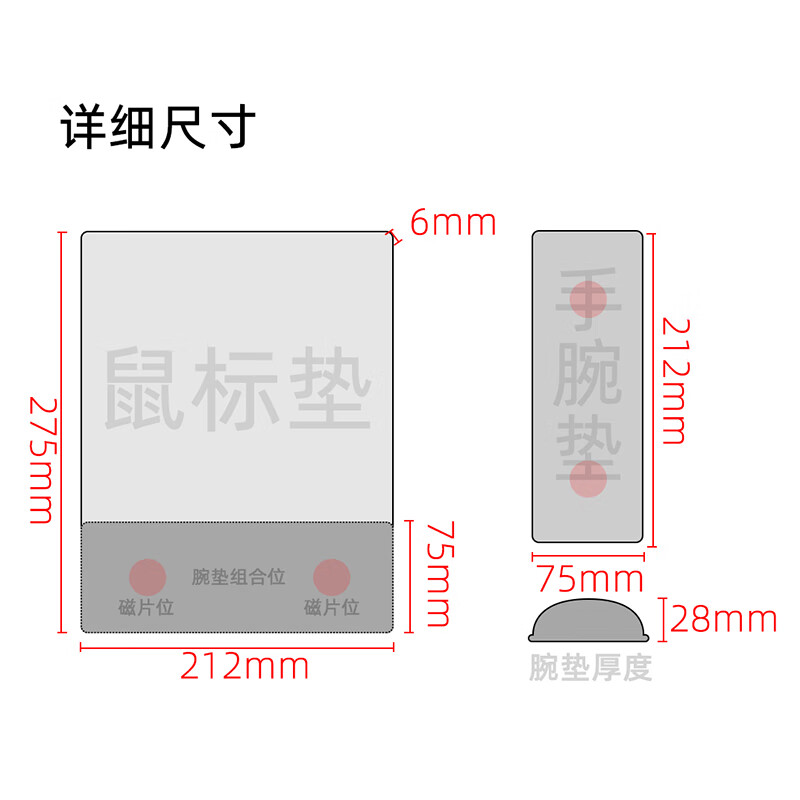 OBOQO鼠标垫护腕手腕垫二合一可自由组合PU皮革质感护手腕托慢回弹柔软舒适商务办公礼品支持定制 承接礼品定制【详询在线客服】