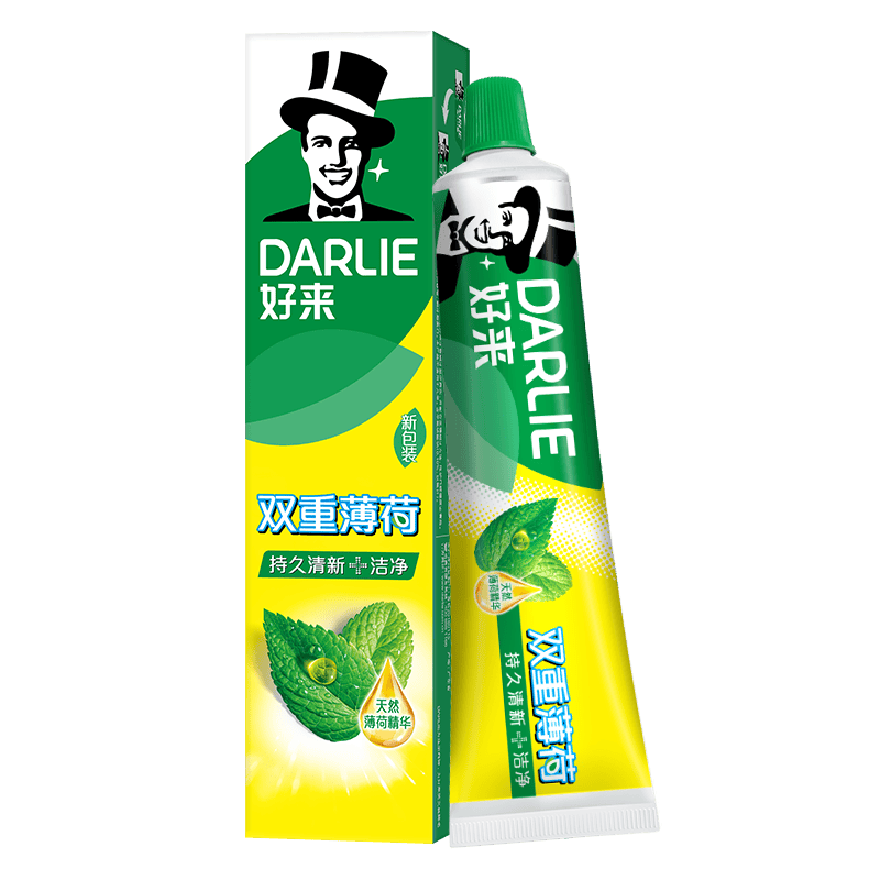 好来(原黑人)双重薄荷牙膏持久清新口气防蛀固齿洁净口腔175g新旧包装