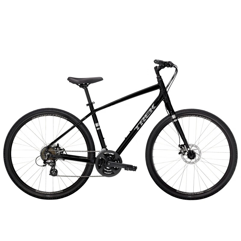 崔克（TREK）自行車Verve 1 新款內走線碟剎變速鋁合金輕量通勤休閑平把公路車 黑武士Black S 155 - 165 cm