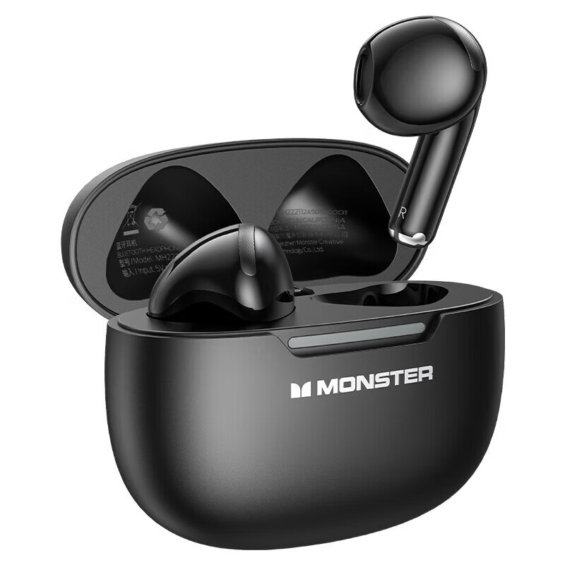 魔声（Monster）2025新款蓝牙耳机N-Lite208适用半入耳式游戏运动无线耳机 魔声蓝牙耳机 N-Lite 208 黑色