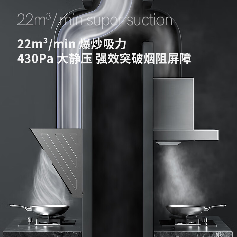 皇冠(CROWN)900mm宽侧吸油烟机S31C家用23立方大吸力 直流变频800Pa风压 四层静音加厚烟管 带挥手感应 CXW-188-S31C 含安装