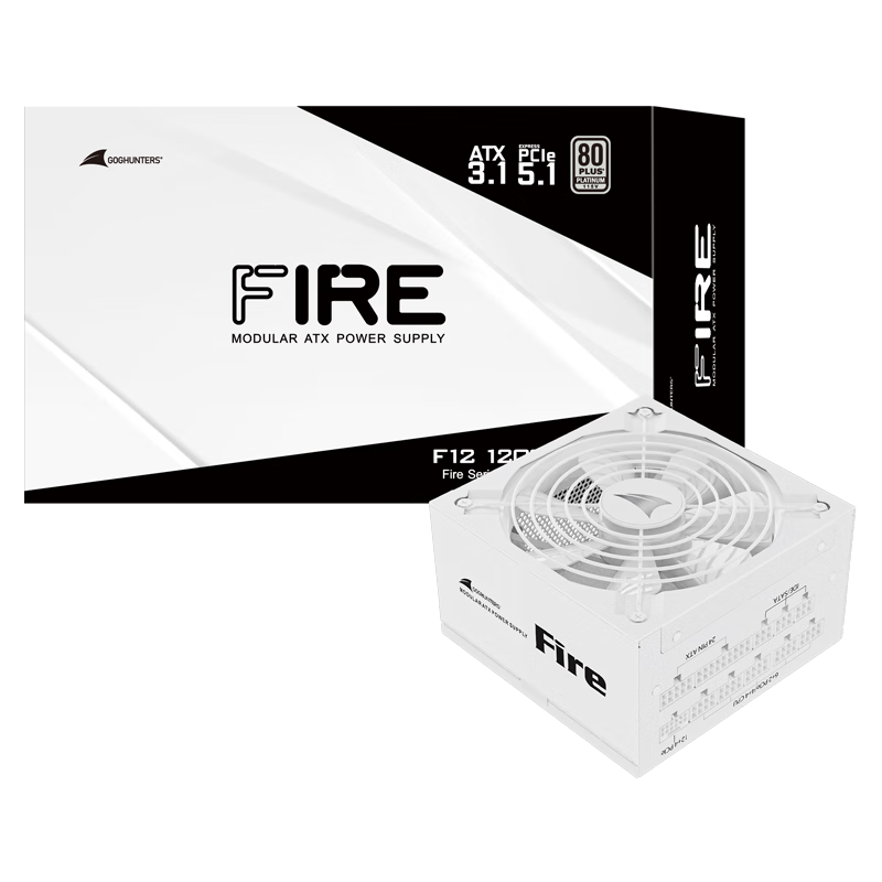 长城（Great Wall）额定1200W F12白色白金牌全模组电源（ATX3.1标准/原生PCIe5.1/自动启停/全电压/闪电加速）