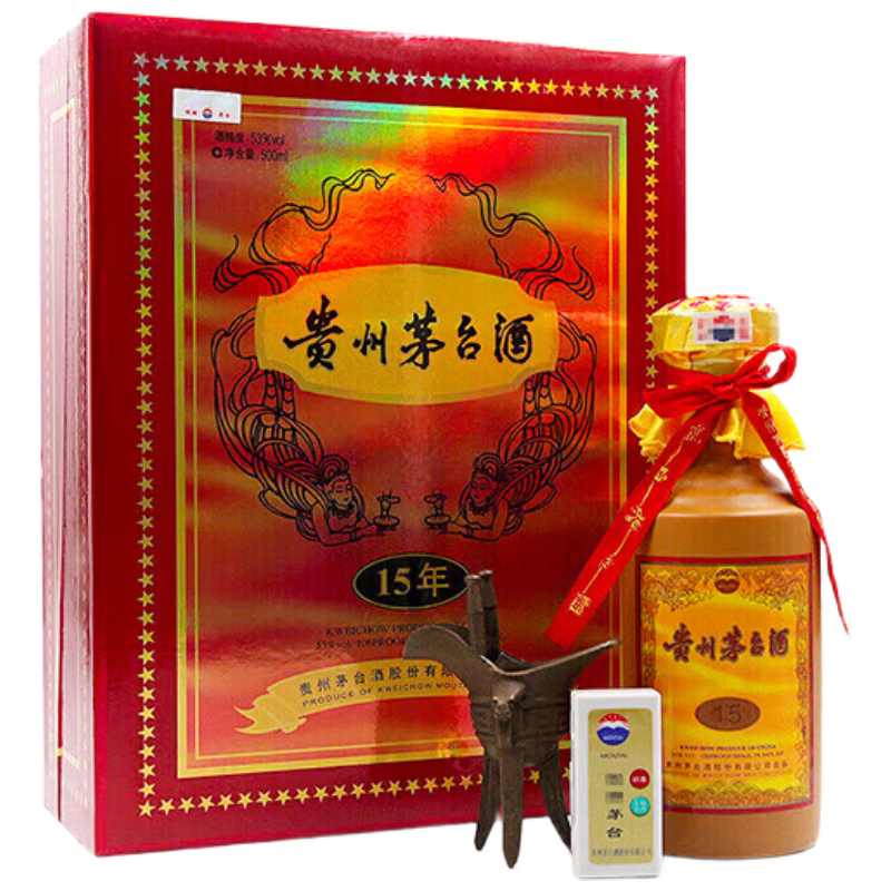 plus会员：茅台 2020年 陈年15 酱香型白酒 53度 500ml 单瓶装 陈年老酒 端午礼赠【名酒鉴真】