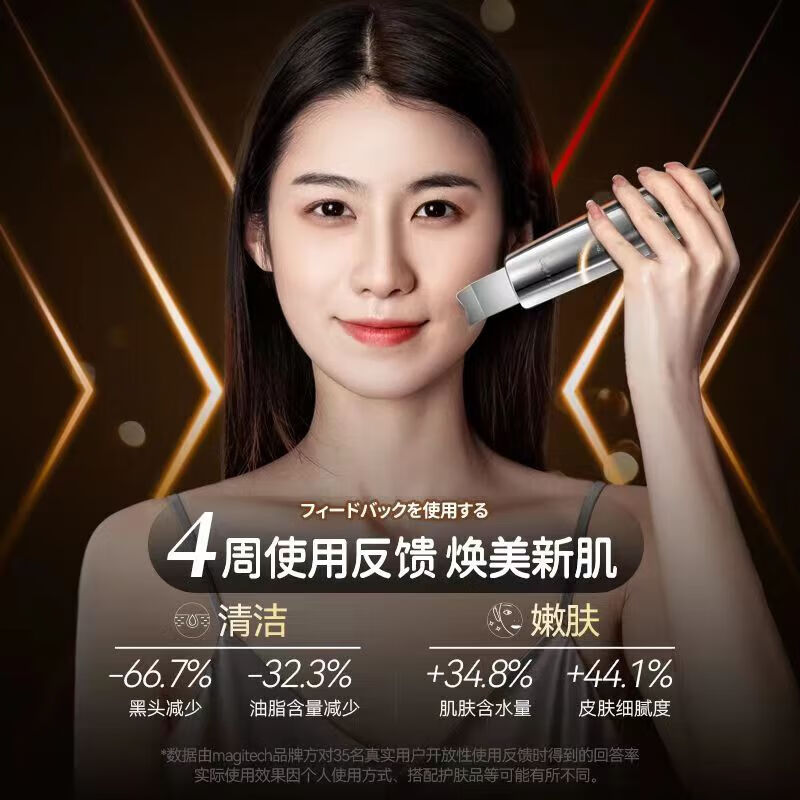 MAGITECH黑头铲电动超声波去黑头仪吸黑头神器美容仪毛孔清洁导入导出去粉刺神器节日礼物送礼女 超声波红蓝光护理+EMS+导出液+湿敷棉