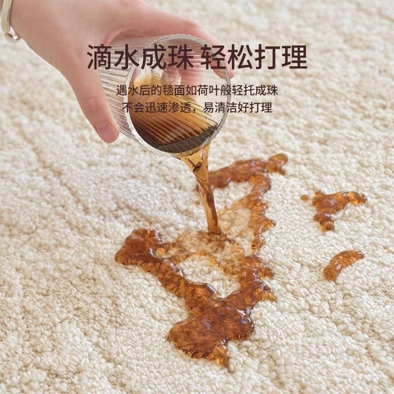 著忆地毯客厅2025新款大面积全铺防水防污免洗可擦高级感硅藻丝沙发毯 硅藻丝-菠萝圈中灰 200×300cm(现货)