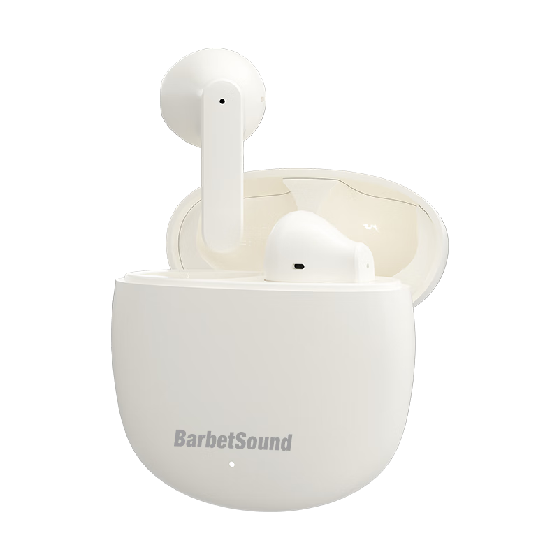 BarbetSound T83 学生蓝牙耳机半入耳式蓝牙5.4快充真无线双麦AI通话降噪长续航耳机游戏低延迟IQOO Neo适用 香草米丨40H超长续航