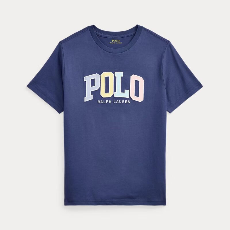 Polo Ralph LaurenT恤童装半截袖短袖棉质小个子女装棉质圆领春夏季男女童贴花刺绣 海军蓝 Light Navy S 适合身高136-138cm 体重25-28kg