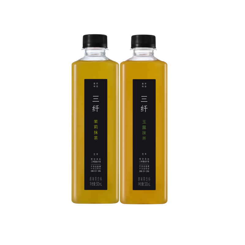 喜茶三纖抹茶 0糖0脂0能量 3種膳食纖維 2口味混包500ml*12瓶