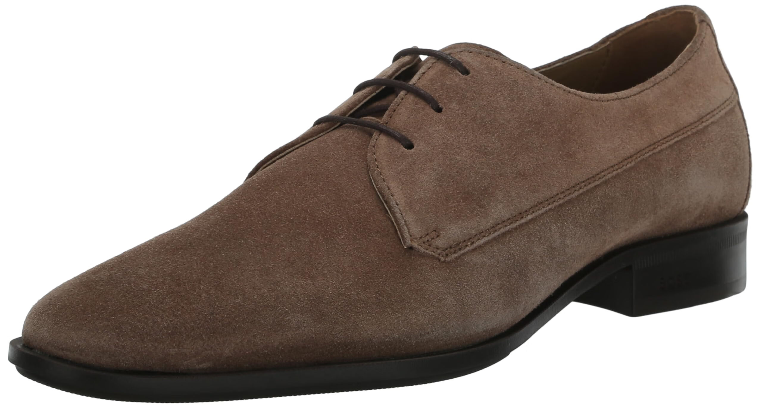 BOSS 男式 Colby 光滑麂皮系帶德比正裝鞋牛津平底鞋 焦糖漩渦 8