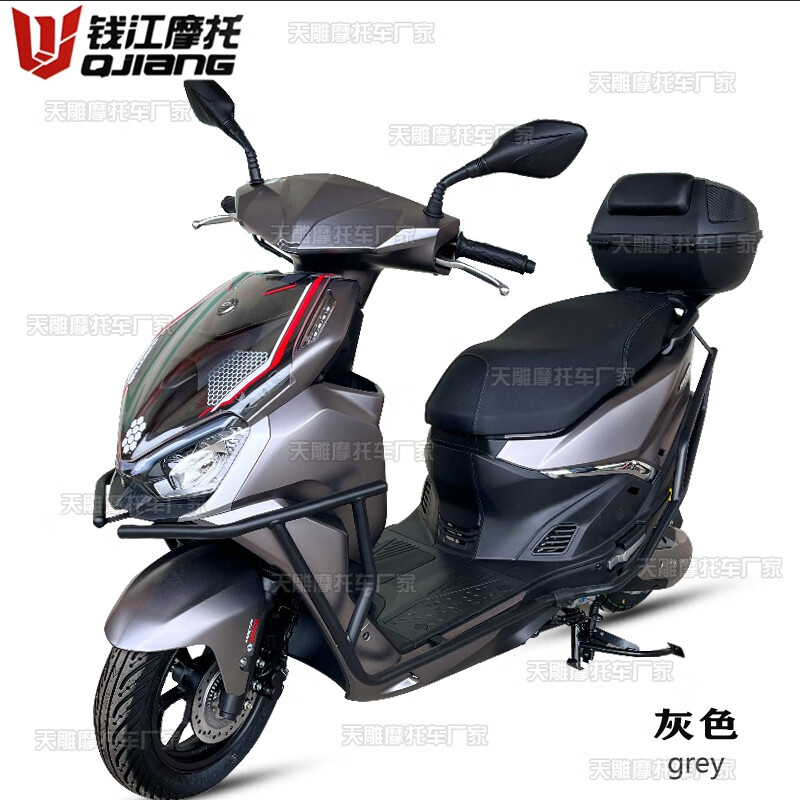 钱江牌鸿150RS踏板车水冷前后碟刹ABS燃油省油国四电喷高配可上牌 灰色水冷ABS+TCS 双通道)