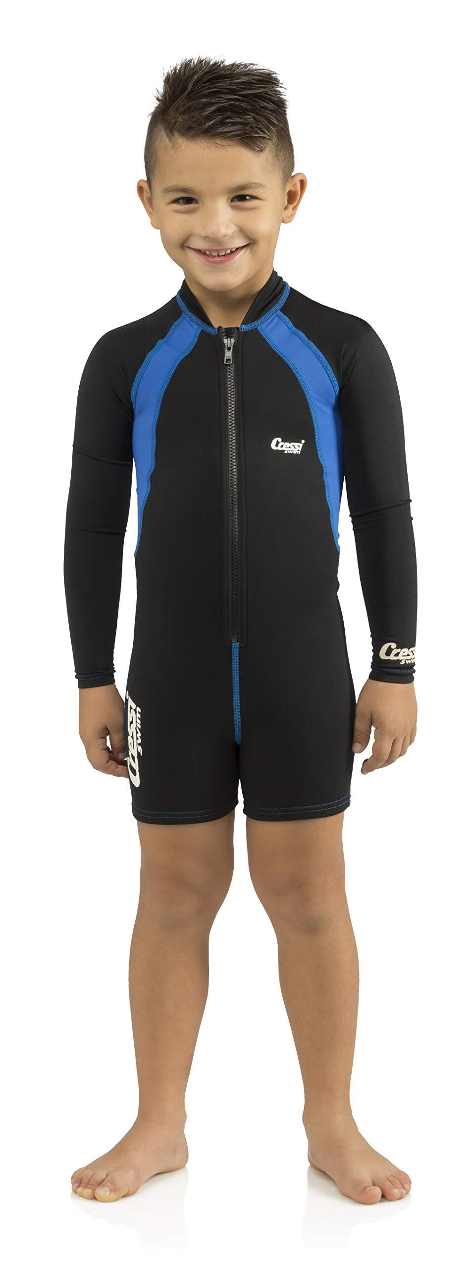 CRESSI Baby Shorty 兒童短褲潛水服萊卡和氯丁橡膠春季套裝 黑色/藍色 大