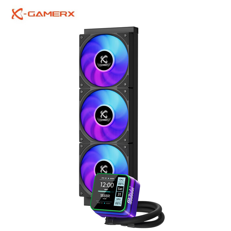 未知玩家幻翼S360一体式水冷散热器ARGB屏显LCD屏台式机电脑CPU风扇360水冷散热器 幻翼S360水冷 ARGB 屏显版 黑色
