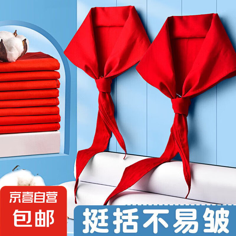 开学季礼物手套钓鱼户外垂钓防晒夏春骑行摩托车透气健身防水 开学季-棉质红领巾【2条】