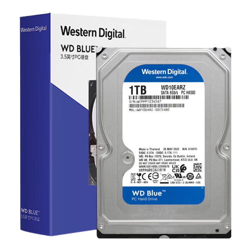 ݣWD̨ʽ WD Blue 3.5Ӣô洢 1Tȫ 6TõCMRֱе2TӲ SATAӿ4T   1TB WD10EARZ 672.21Ԫ()
